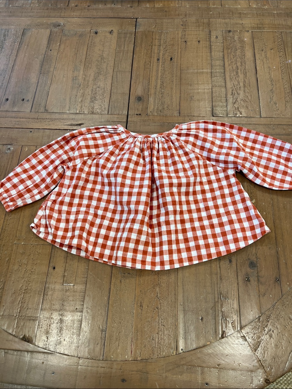 Little Cotton Clothes Orange Checkered Plaid Swing Top 18-24 Months Tie — image 6 of 6
